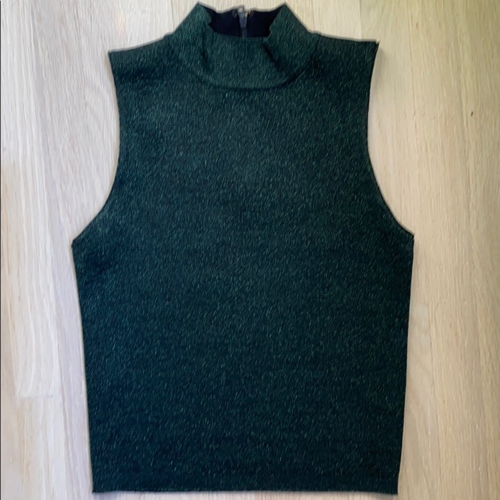 Green sparkle Alice and Olivia top xs new!